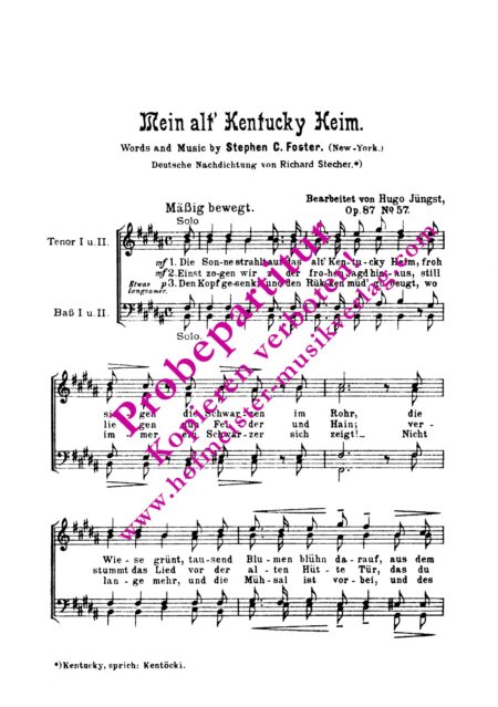 Mein alt' Kentucky Heim (Die Sonne strahlt auf das alt' Kentucky Heim)